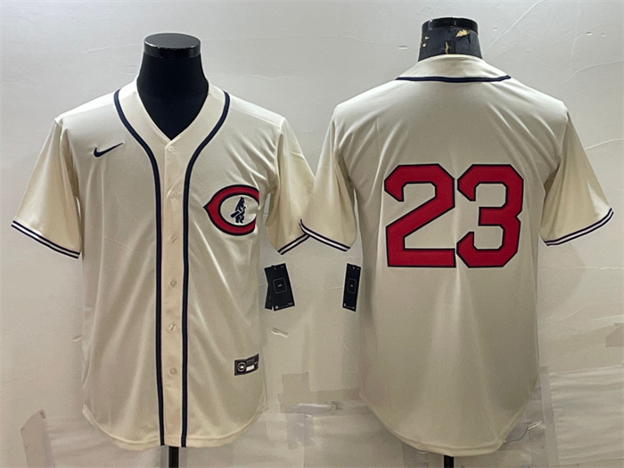Men's Chicago Cubs #23 Ryne Sandberg 2022 Cream Field Of Dreams Cool Base Stitched Baseball Jersey