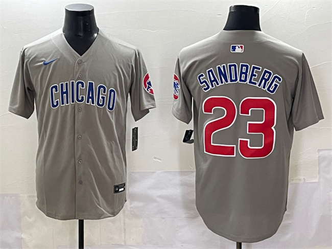 Men's Chicago Cubs #23 Ryne Sandberg Grey Limited Stitched Baseball Jersey Men's Chicago Cubs #23 Ryne Sandberg Grey Limited Stitched Baseball Jersey