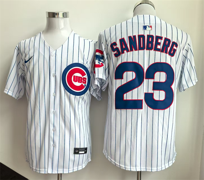 Men's Chicago Cubs #23 Ryne Sandberg White Limited Stitched Baseball Jersey Men's Chicago Cubs #23 Ryne Sandberg White Limited Stitched Baseball Jersey