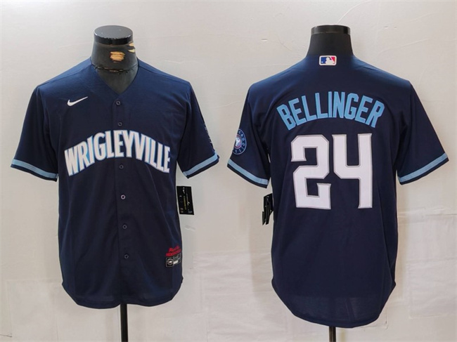 Men's Chicago Cubs #24 Cody Bellinger Navy City Connect Cool Base Stitched Baseball Jersey Men's Chicago Cubs #24 Cody Bellinger Navy City Connect Cool Base Stitched Baseball Jersey