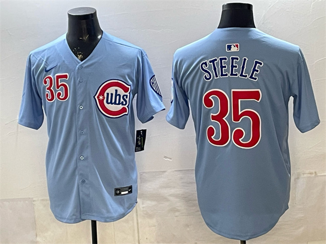 Men's Chicago Cubs #35 Justin Steele Blue 2024 25 2nd Alternate Limited Stitched Baseball Jersey Men's Chicago Cubs #35 Justin Steele Blue 2024 25 2nd Alternate Limited Stitched Baseball Jersey
