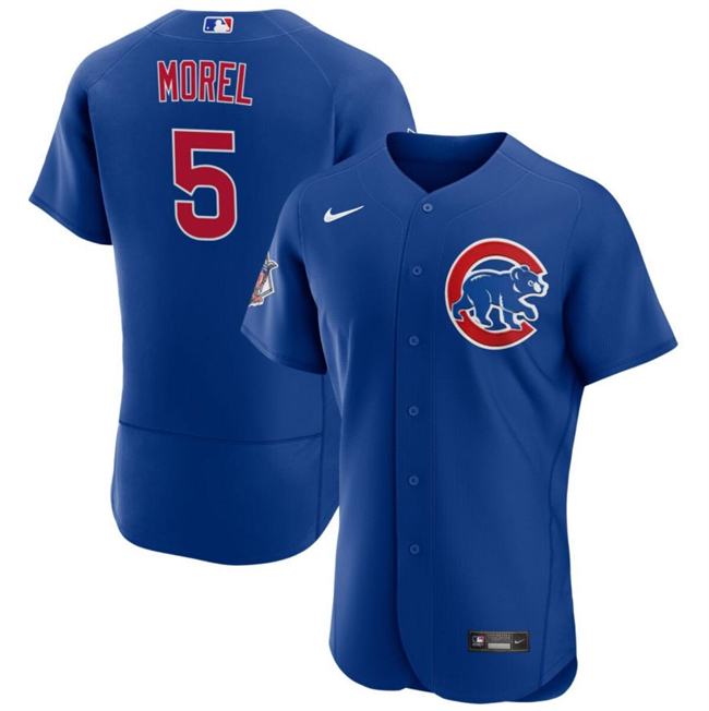 Men's Chicago Cubs #5 Christopher Morel Blue Flex Base Stitched Baseball Jersey Men's Chicago Cubs #5 Christopher Morel Blue Flex Base Stitched Baseball Jersey