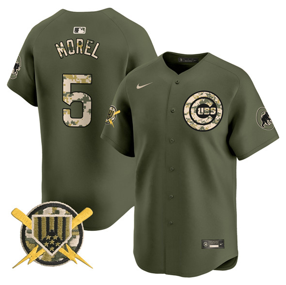 Men's Chicago Cubs #5 Christopher Morel Green Armed Forces Day Vapor Limited Stitched Baseball Jersey Men's Chicago Cubs #5 Christopher Morel Green Armed Forces Day Vapor Limited Stitched Baseball Jersey