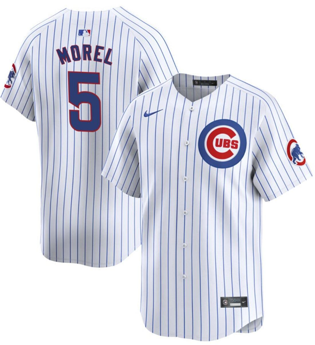 Men's Chicago Cubs #5 Christopher Morel White 2024 Home Limited Stitched Baseball Jersey Men's Chicago Cubs #5 Christopher Morel White 2024 Home Limited Stitched Baseball Jersey