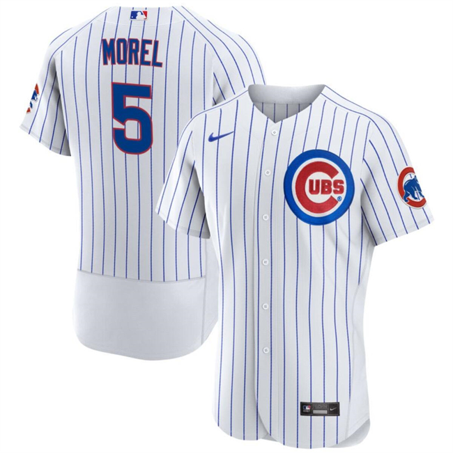 Men's Chicago Cubs #5 Christopher Morel White Flex Base Stitched Baseball Jersey Men's Chicago Cubs #5 Christopher Morel White Flex Base Stitched Baseball Jersey