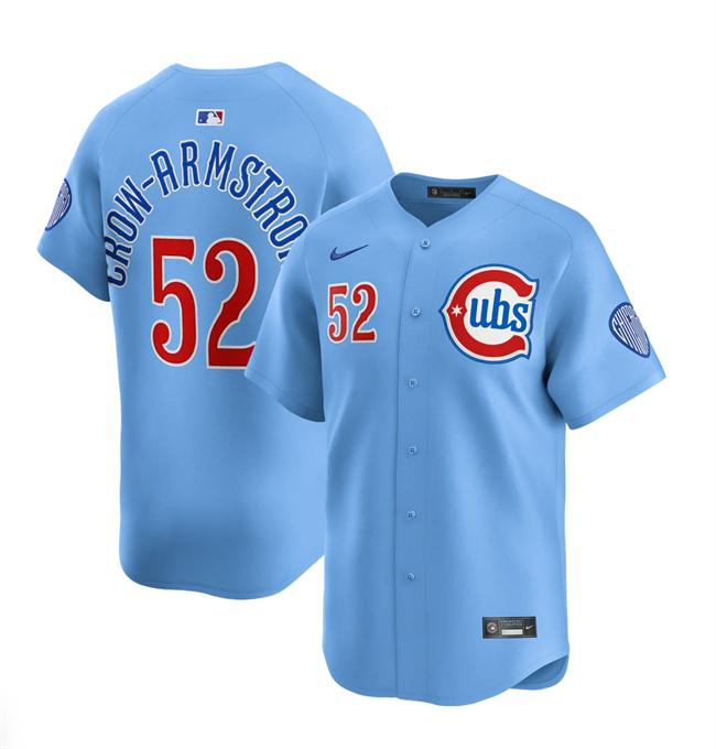 Men's Chicago Cubs #52 Pete Crow-Armstrong 2024 25 Blue 2nd Alternate Limited Stitched Baseball Jersey Men's Chicago Cubs #52 Pete Crow-Armstrong 2024 25 Blue 2nd Alternate Limited Stitched Baseball Jersey