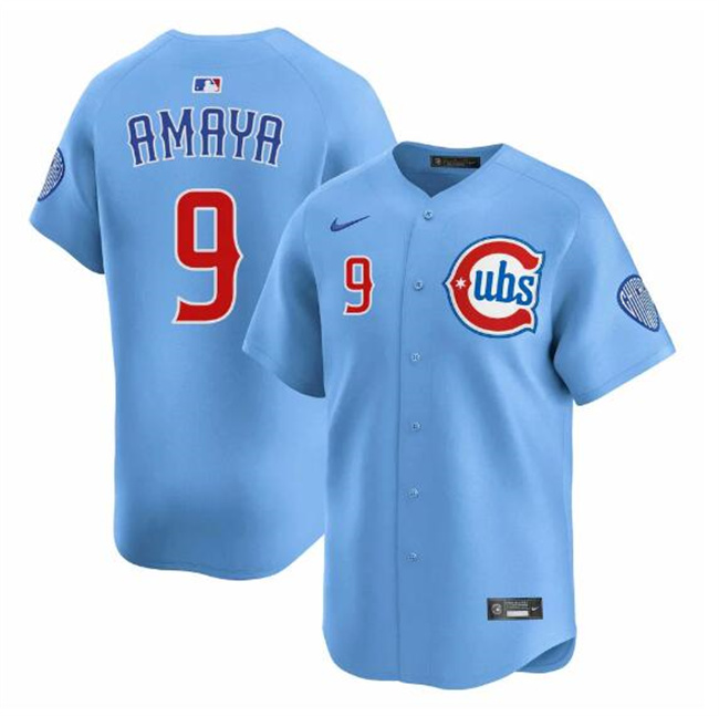 Men's Chicago Cubs #9 Miguel Amaya Blue 2024 25 2nd Alternate Limited Stitched Baseball Jersey