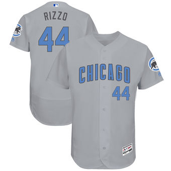Men's Chicago Cubs Anthony Rizzo Majestic Gray Father's Day FlexBase Jersey