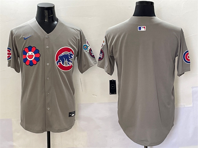 Men's Chicago Cubs Blank Gray 2025 Tokyo Series Limited Stitched Baseball Jersey