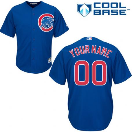 Men's Chicago Cubs Blue Customized Jersey Men's Chicago Cubs Blue Customized Jersey