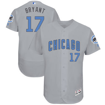 Men's Chicago Cubs Kris Bryant Majestic Gray Father's Day FlexBase Jersey