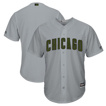 Men's Chicago Cubs Majestic Gray 2018 Memorial Day Cool Base Team Custom Jersey Men's Chicago Cubs Majestic Gray 2018 Memorial Day Cool Base Team Custom Jersey