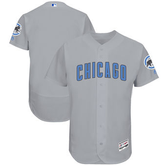 Men's Chicago Cubs Majestic Gray Father's Day FlexBase Team Jersey