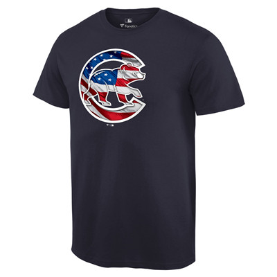 Men's Chicago Cubs Navy Banner Wave T-Shirt Men's Chicago Cubs Navy Banner Wave T-Shirt