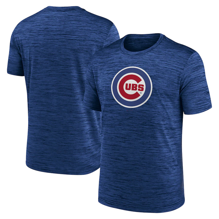 Men's Chicago Cubs Royal Team Logo Velocity Performance T-Shirt Men's Chicago Cubs Royal Team Logo Velocity Performance T-Shirt