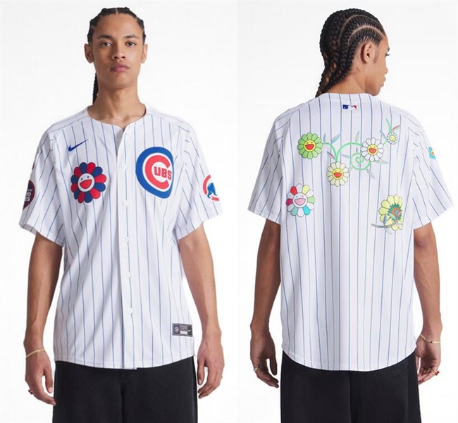 Men's Chicago Cubs White Big Logo 2025 Tokyo Series Limited Stitched Baseball Jersey