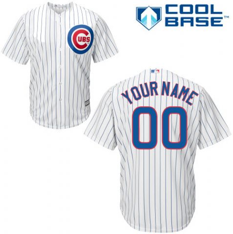 Men's Chicago Cubs White Customized Jersey Men's Chicago Cubs White Customized Jersey