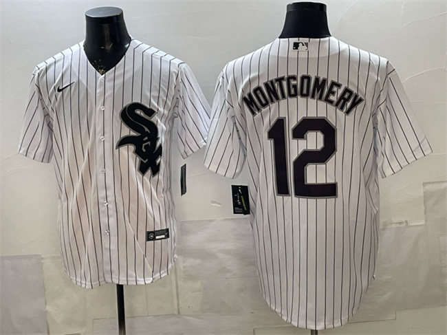 Men's Chicago White Sox #12 Colson Montgomery White Cool Base Stitched Baseball Jersey Men's Chicago White Sox #12 Colson Montgomery White Cool Base Stitched Baseball Jersey