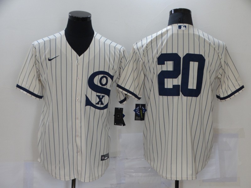 Men's Chicago White Sox #20 Danny Mendick 2021 Cream Field of Dreams Cool Base Stitched Nike Jersey Men's Chicago White Sox #20 Danny Mendick 2021 Cream Field of Dreams Cool Base Stitched Nike Jersey