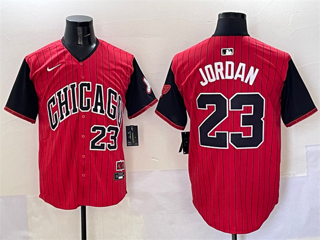 Men's Chicago White Sox #23 Michael Jordan Red Black 2025 City Connect Limited Stitched Baseball Jersey Men's Chicago White Sox #23 Michael Jordan Red Black 2025 City Connect Limited Stitched Baseball Jersey