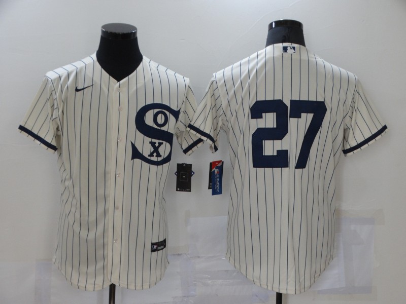 Men's Chicago White Sox #27 Lucas Giolito 2021 Cream Navy Field of Dreams Flex Base Stitched Jersey Men's Chicago White Sox #27 Lucas Giolito 2021 Cream Navy Field of Dreams Flex Base Stitched Jersey