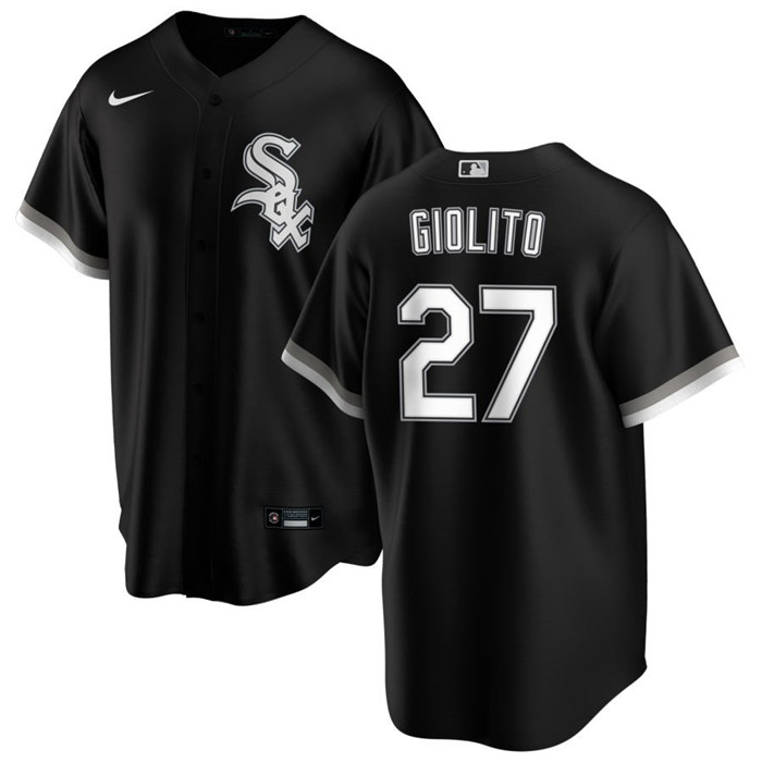 Men's Chicago White Sox #27 Lucas Giolito Black Cool Base Stitched Jersey Men's Chicago White Sox #27 Lucas Giolito Black Cool Base Stitched Jersey