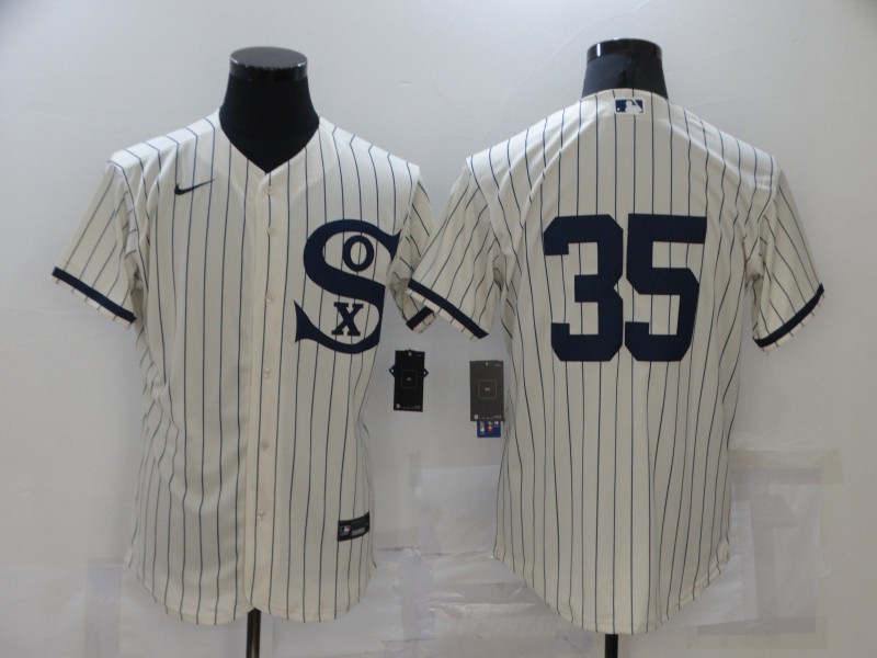 Men's Chicago White Sox #35 Frank Thomas 2021 Cream Navy Field of Dreams Flex Base Stitched Jersey Men's Chicago White Sox #35 Frank Thomas 2021 Cream Navy Field of Dreams Flex Base Stitched Jersey