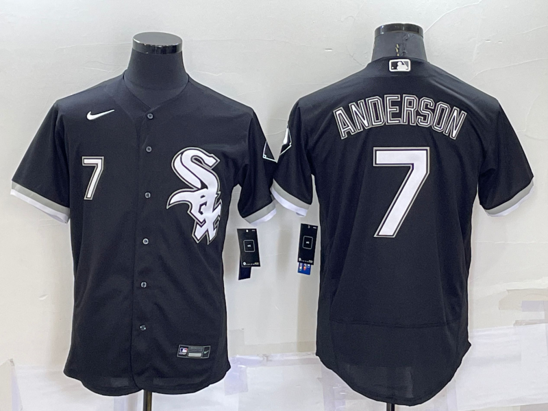 Men's Chicago White Sox #7 Tim Anderson Black Flex Base Stitched Jersey Men's Chicago White Sox #7 Tim Anderson Black Flex Base Stitched Jersey
