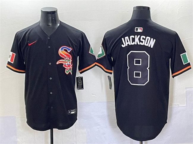 Men's Chicago White Sox #8 Bo Jackson Black Mexico Limited Stitched Baseball Jersey Men's Chicago White Sox #8 Bo Jackson Black Mexico Limited Stitched Baseball Jersey