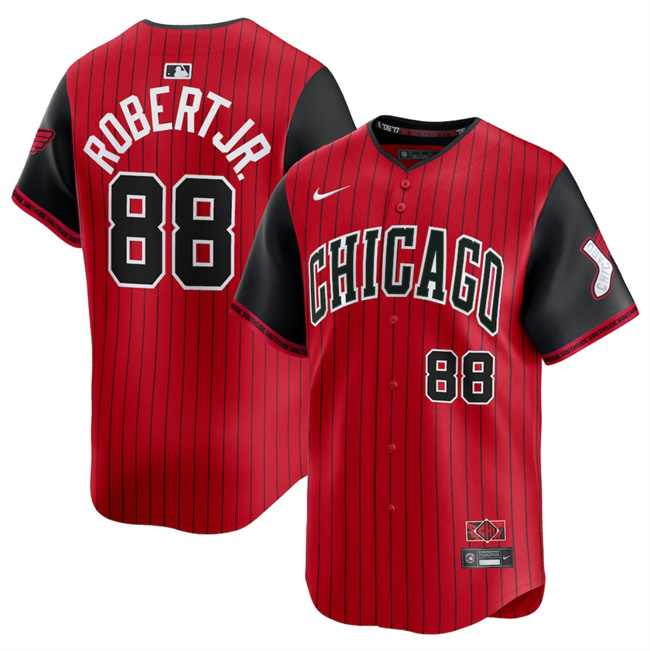Men's Chicago White Sox #88 Luis Robert Jr. Red Black 2025 City Connect Limited Stitched Baseball Jersey Men's Chicago White Sox #88 Luis Robert Jr. Red Black 2025 City Connect Limited Stitched Baseball Jersey