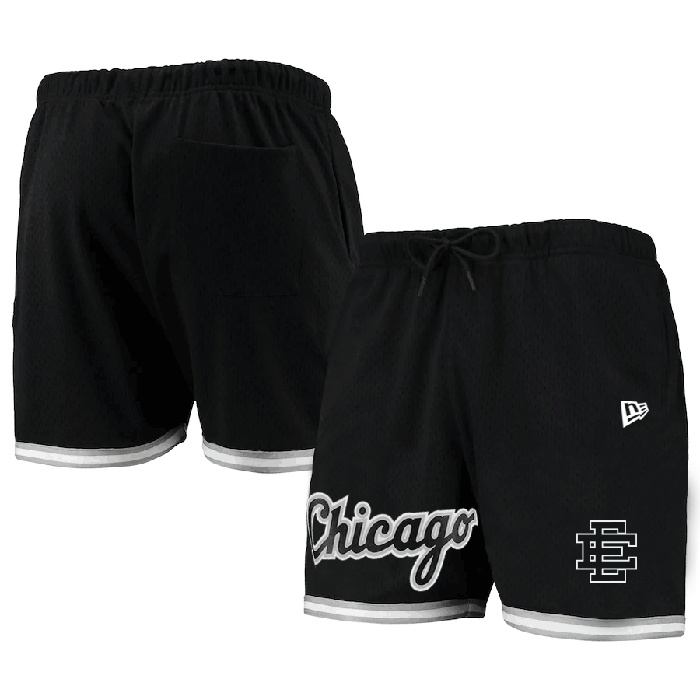 Men's Chicago White Sox Black Mesh Shorts 001 Men's Chicago White Sox Black Mesh Shorts 001
