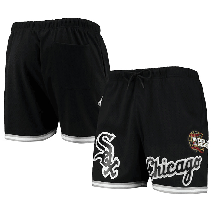 Men's Chicago White Sox Black Team Logo Mesh Shorts Men's Chicago White Sox Black Team Logo Mesh Shorts