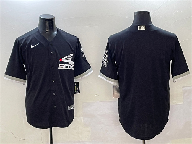 Men's Chicago White Sox Blank Black Cool Base Stitched Jersey Men's Chicago White Sox Blank Black Cool Base Stitched Jersey