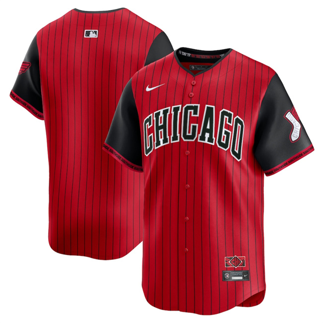 Men's Chicago White Sox Blank Red Black 2025 City Connect Limited Stitched Baseball Jersey Men's Chicago White Sox Blank Red Black 2025 City Connect Limited Stitched Baseball Jersey
