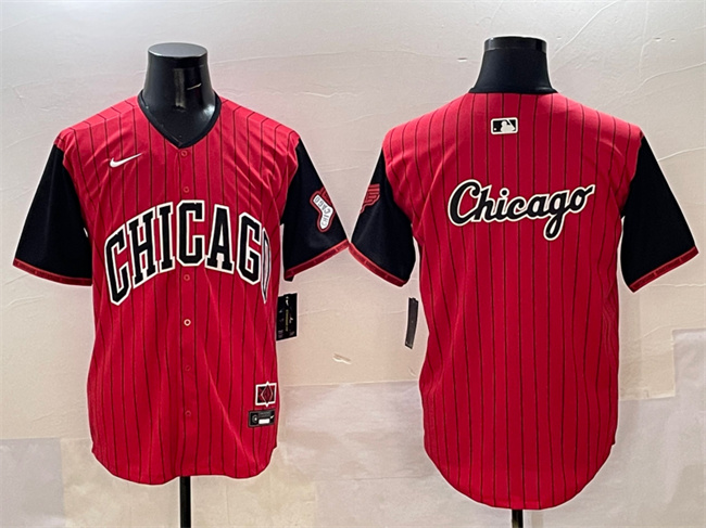 Men's Chicago White Sox Team Big Logo Red Black 2025 City Connect Limited Stitched Baseball Jersey 003 Men's Chicago White Sox Team Big Logo Red Black 2025 City Connect Limited Stitched Baseball Jersey 003