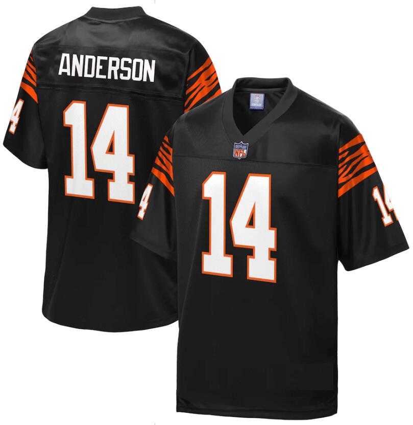 Men's Cincinnati Bengals #14 Ken Anderson Black Pro Line Stitched Jersey