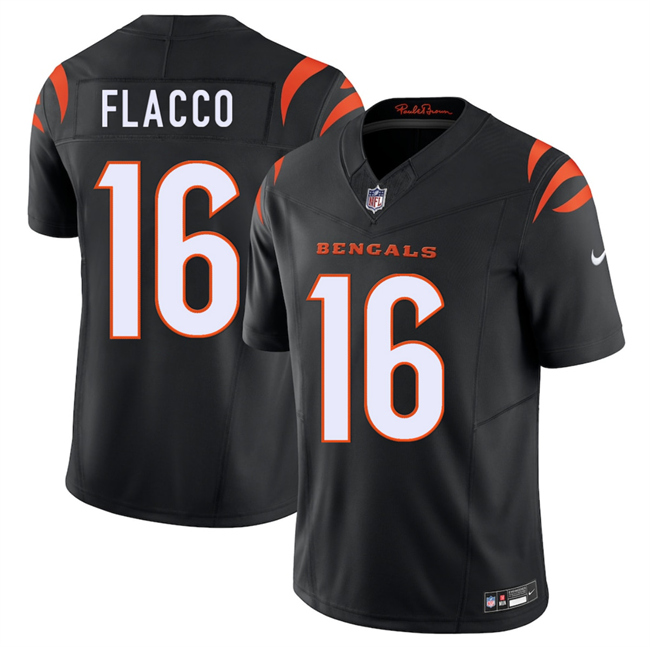Men's Cincinnati Bengals #16 Joe Flacco Black 2025 F.U.S.E. Vapor Untouchable Limited Stitched Football Jersey