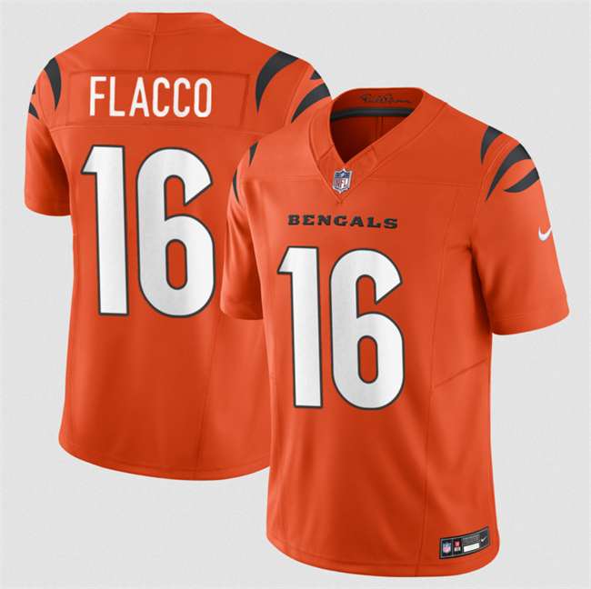 Men's Cincinnati Bengals #16 Joe Flacco Orange 2025 F.U.S.E. Vapor Untouchable Limited Stitched Football Jersey