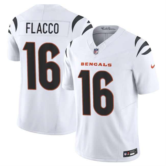 Men's Cincinnati Bengals #16 Joe Flacco White 2025 F.U.S.E. Vapor Untouchable Limited Stitched Football Jersey