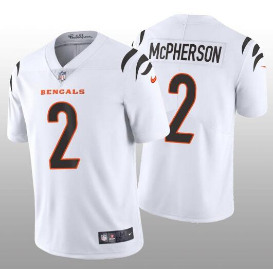 Men's Cincinnati Bengals #2 Evan McPherson White Vapor Untouchable Limited Stitched Jersey Men's Cincinnati Bengals #2 Evan McPherson White Vapor Untouchable Limited Stitched Jersey