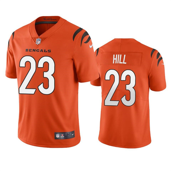 Men's Cincinnati Bengals #23 Daxton Hill Orange Vapor Untouchable Limited Stitched Jersey Men's Cincinnati Bengals #23 Daxton Hill Orange Vapor Untouchable Limited Stitched Jersey