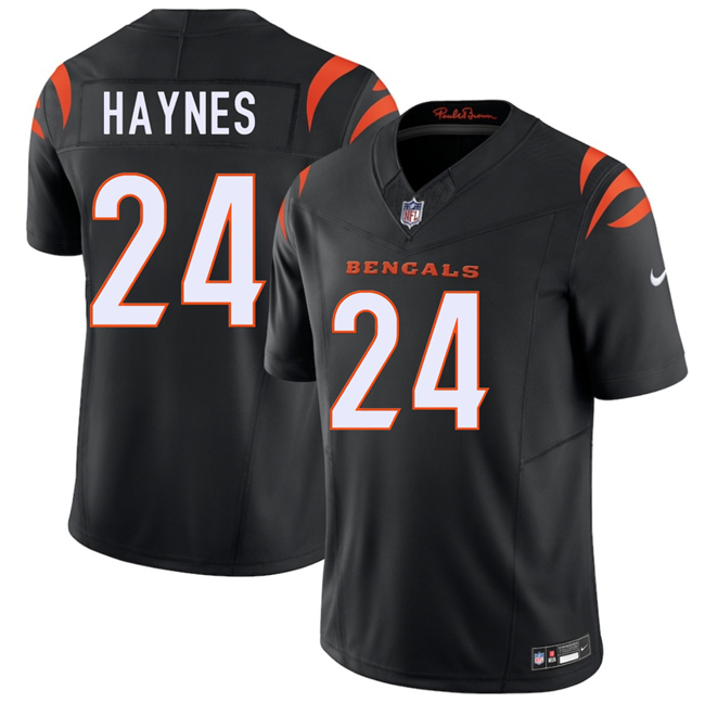 Men's Cincinnati Bengals #24 Jamal Haynes Black 2026 Draft F.U.S.E. Vapor Untouchable Limited Stitched Football Jersey Men's Cincinnati Bengals #24 Jamal Haynes Black 2026 Draft F.U.S.E. Vapor Untouchable Limited Stitched Football Jersey