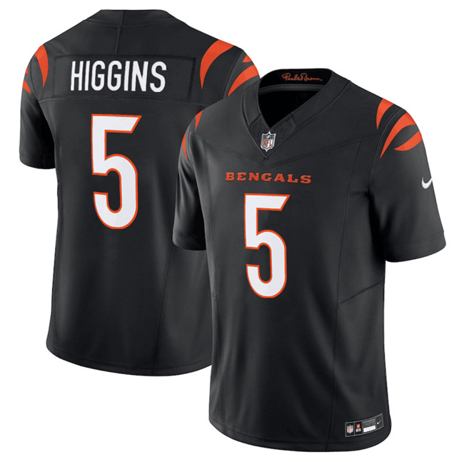 Men's Cincinnati Bengals #5 Tee Higgins Black F.U.S.E. Vapor Untouchable Limited Stitched Jersey Men's Cincinnati Bengals #5 Tee Higgins Black F.U.S.E. Vapor Untouchable Limited Stitched Jersey