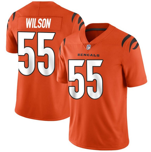 Men's Cincinnati Bengals #55 Logan Wilson 2021 Orange Vapor Untouchable Limited Stitched Jersey Men's Cincinnati Bengals #55 Logan Wilson 2021 Orange Vapor Untouchable Limited Stitched Jersey