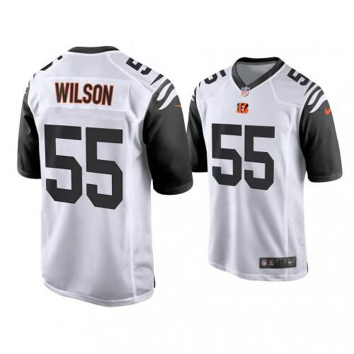 Men's Cincinnati Bengals #55 Logan Wilson White Color Rush Stitched Game Jersey Men's Cincinnati Bengals #55 Logan Wilson White Color Rush Stitched Game Jersey