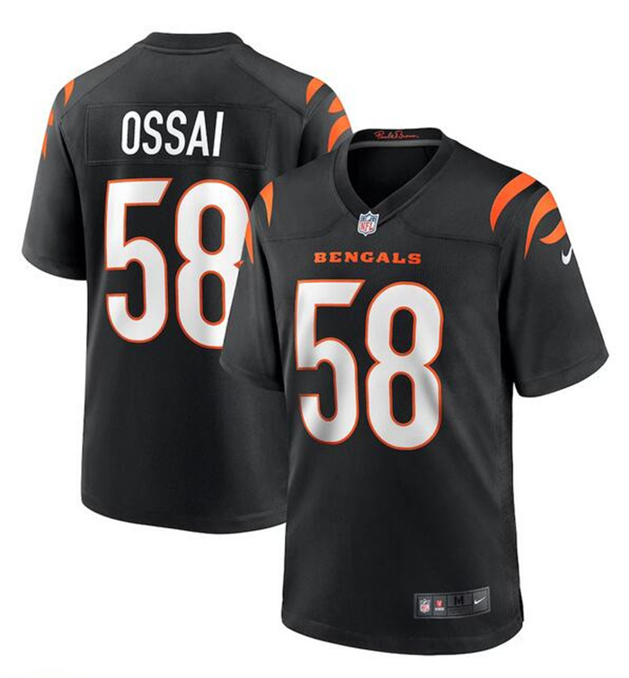 Men's Cincinnati Bengals #58 Joseph Ossai Black Stitched Game Jersey Men's Cincinnati Bengals #58 Joseph Ossai Black Stitched Game Jersey