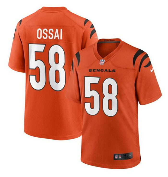 Men's Cincinnati Bengals #58 Joseph Ossai Orange Stitched Game Jersey Men's Cincinnati Bengals #58 Joseph Ossai Orange Stitched Game Jersey