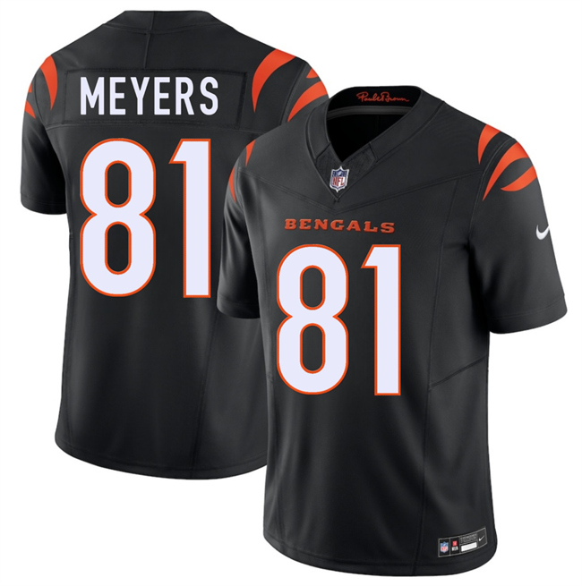 Men's Cincinnati Bengals #81 Dohnte Meyers Black 2026 F.U.S.E. Vapor Untouchable Limited Stitched Football Jersey Men's Cincinnati Bengals #81 Dohnte Meyers Black 2026 F.U.S.E. Vapor Untouchable Limited Stitched Football Jersey