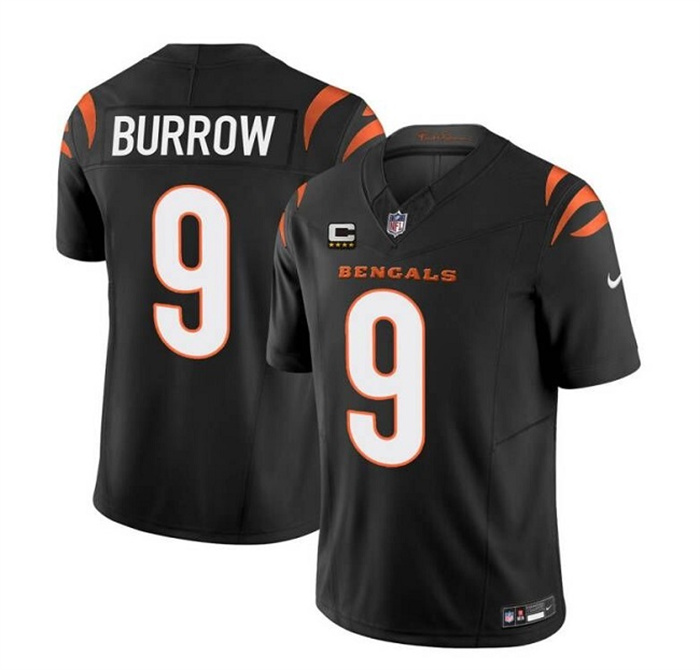 Men's Cincinnati Bengals #9 Joe Burrow Black 2023 F.U.S.E. With 4-Star C Patch Vapor Untouchable Limited Stitched Jersey Men's Cincinnati Bengals #9 Joe Burrow Black 2023 F.U.S.E. With 4-Star C Patch Vapor Untouchable Limited Stitched Jersey