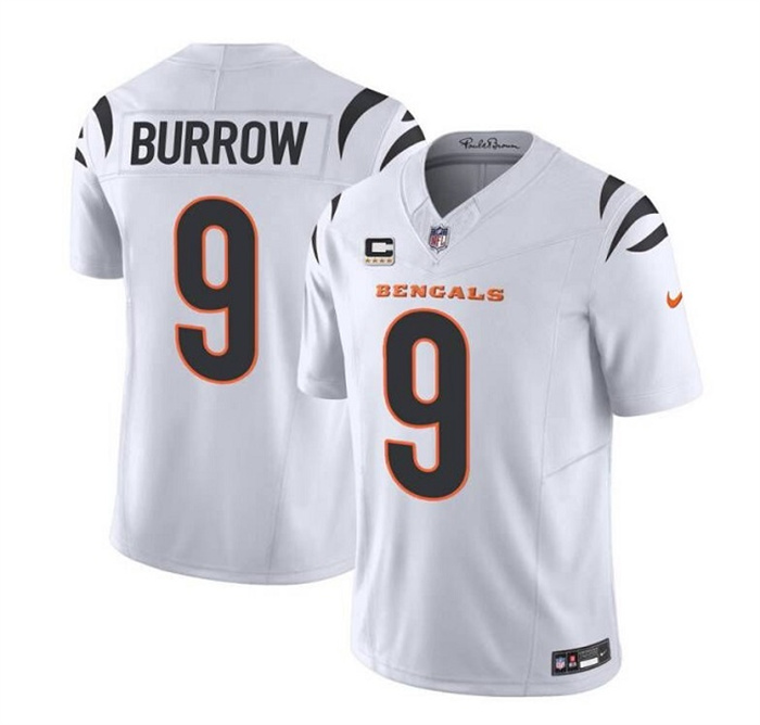 Men's Cincinnati Bengals #9 Joe Burrow White 2023 F.U.S.E. With 4-Star C Patch Vapor Untouchable Limited Stitched Jersey Men's Cincinnati Bengals #9 Joe Burrow White 2023 F.U.S.E. With 4-Star C Patch Vapor Untouchable Limited Stitched Jersey